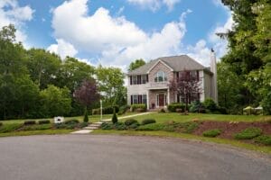 Luxury home with decorative brick