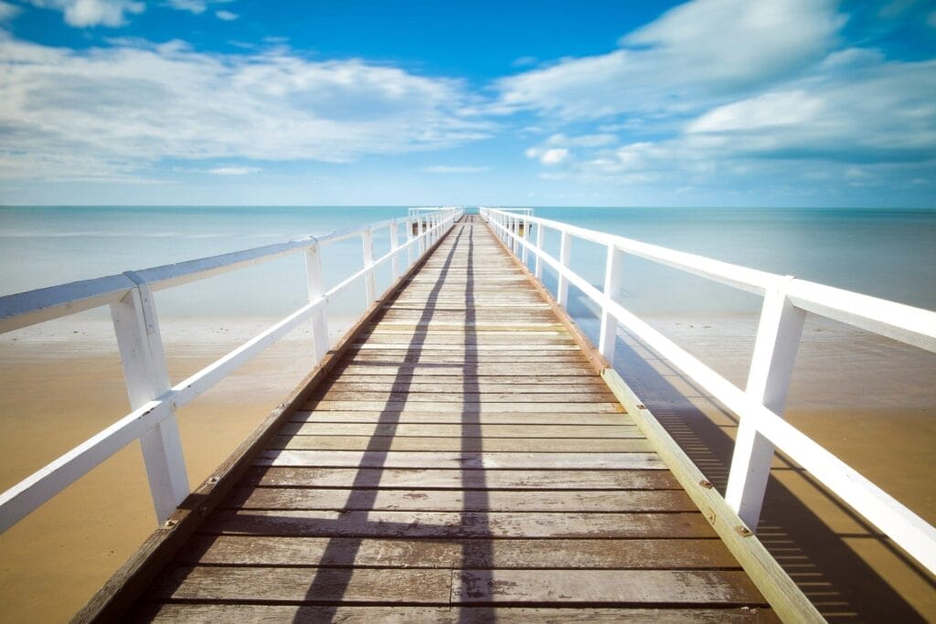 Pier going out from a beach